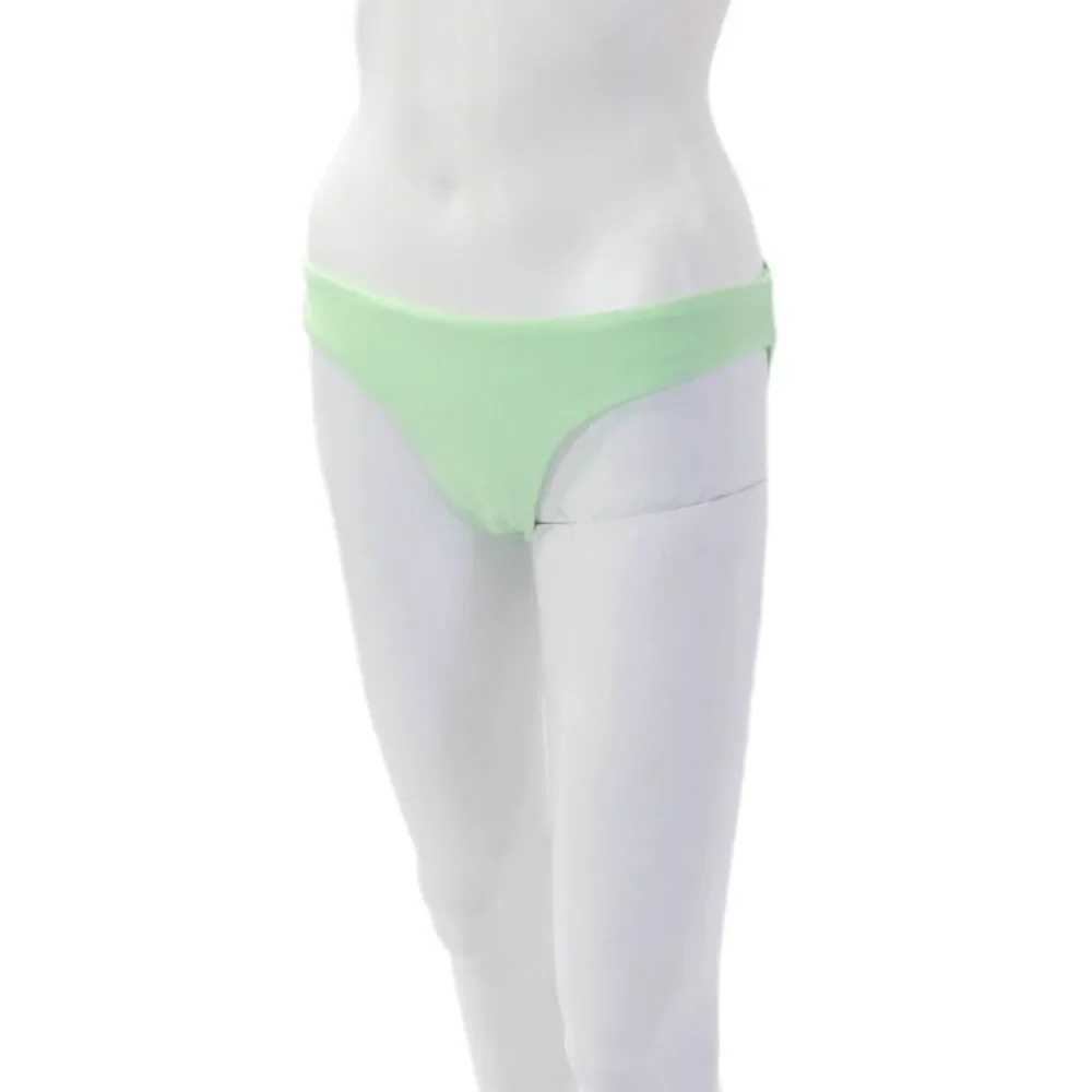 PilyQ Women Stretch Ruched Pull On Swimwear Bikini Bottoms Green Size L